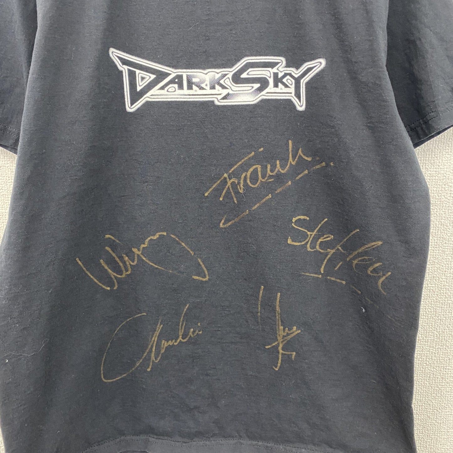 FRUIT OF THE LOOM　DARKSKY　半袖Tシャツ　バンドT　ツアーT　サイン入り　ブラック　Lサイズ