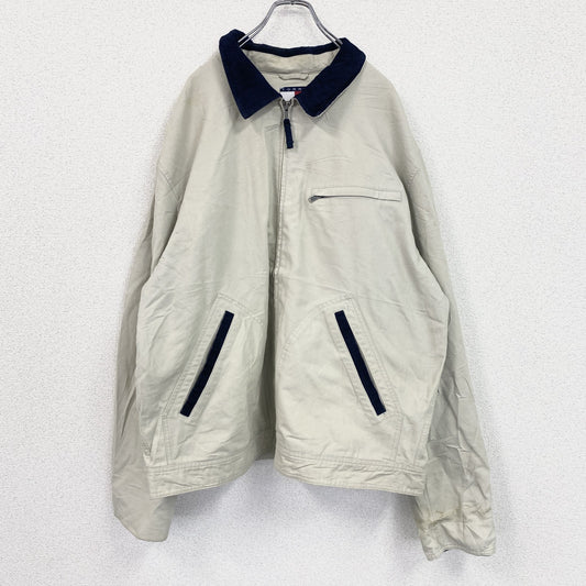 90s　TOMMY HILFIGER　トミーヒルフィガー　ブルゾン/スイングトップ　ヴィンテージ　ベージュ　XXLサイズ