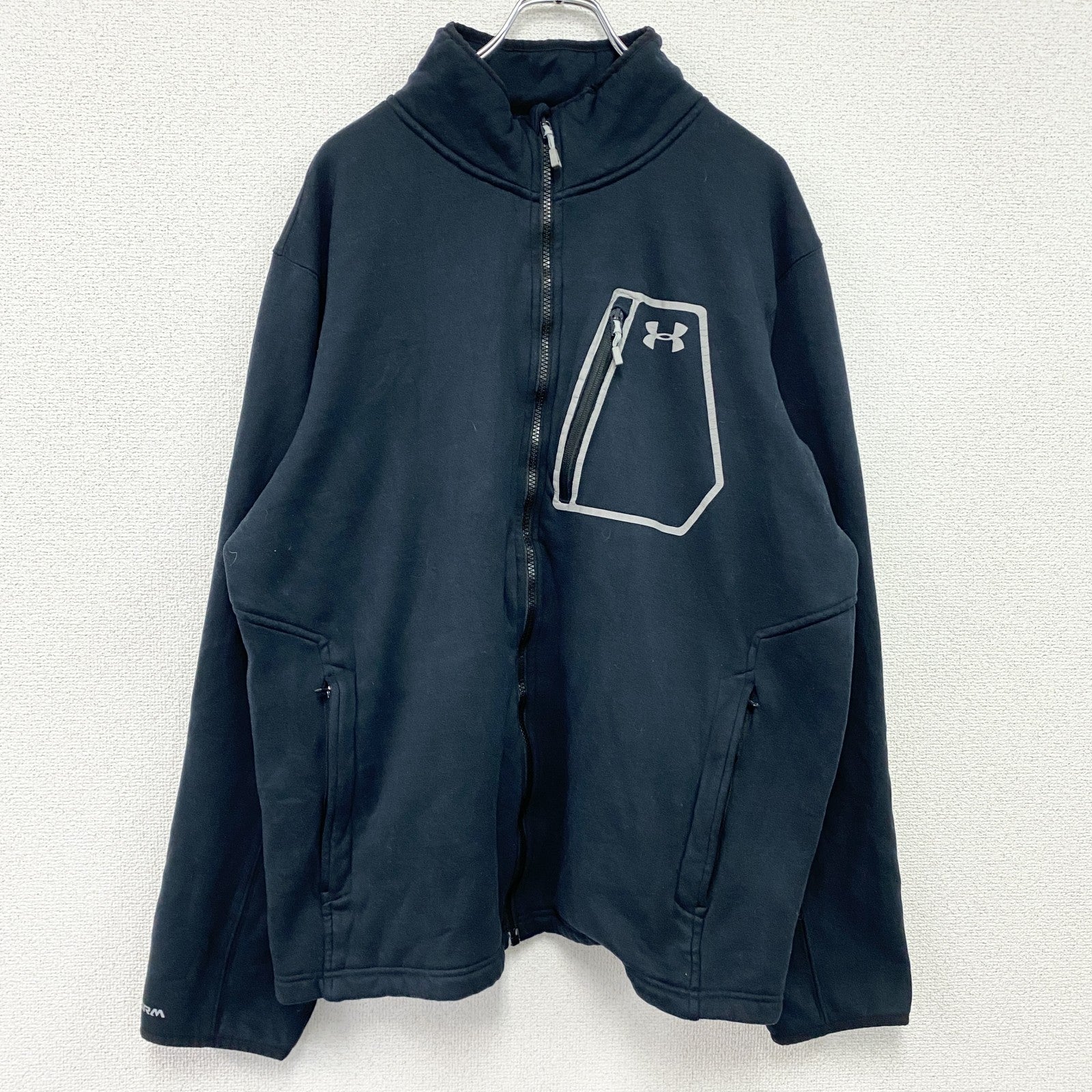 UNDER ARMOUR　アンダーアーマー　スウェットトラックジャケット/ジャージ　黒　ブラック　XXLサイズ
