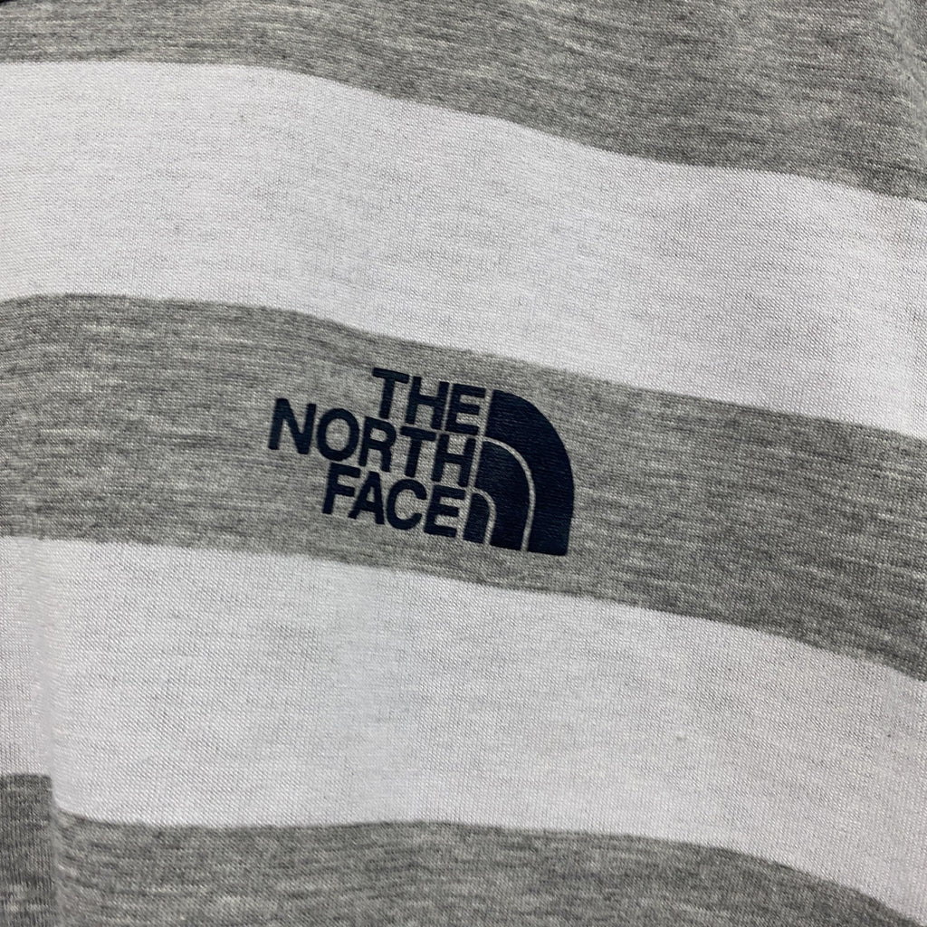 THE NORTH FACE　ザ・ノースフェイス　半袖ボーダーTシャツ　太ピッチ　灰色　グレー　Lサイズ