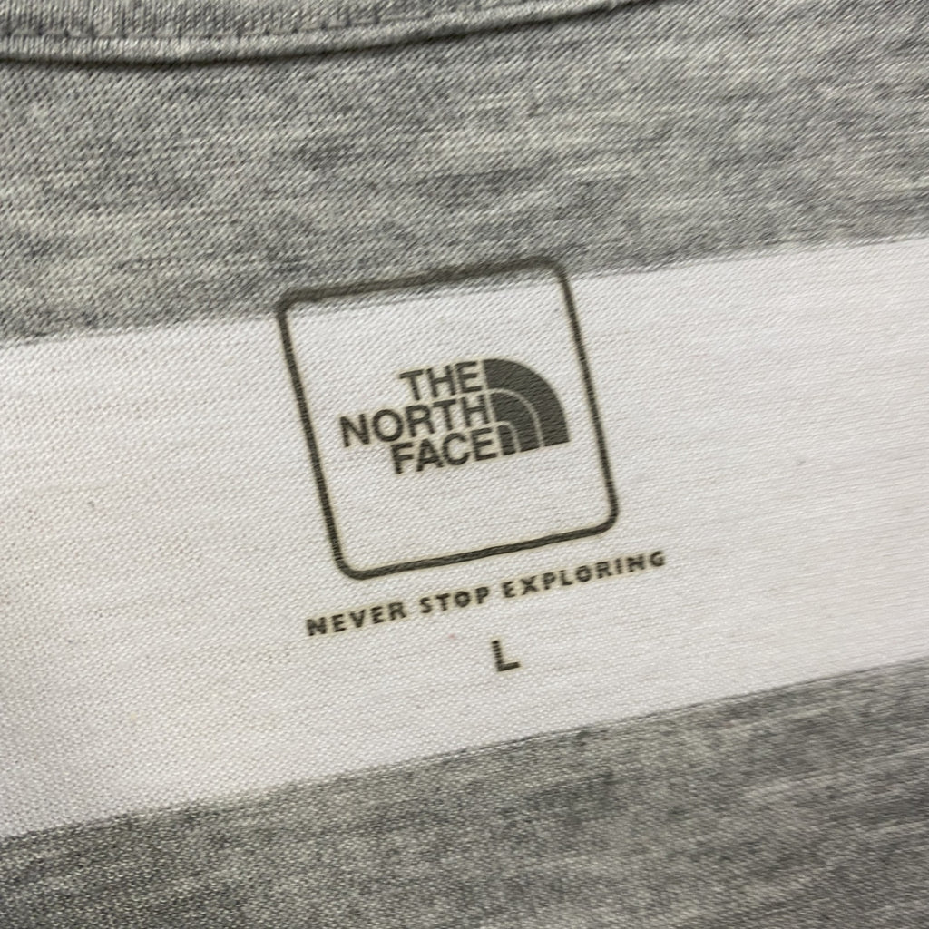 THE NORTH FACE　ザ・ノースフェイス　半袖ボーダーTシャツ　太ピッチ　灰色　グレー　Lサイズ