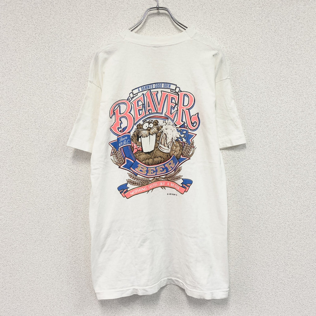 FRUIT OF THE LOOM　フルーツオブザルーム　半袖プリントTシャツ　シングルステッチ　白　ホワイト　Lサイズ