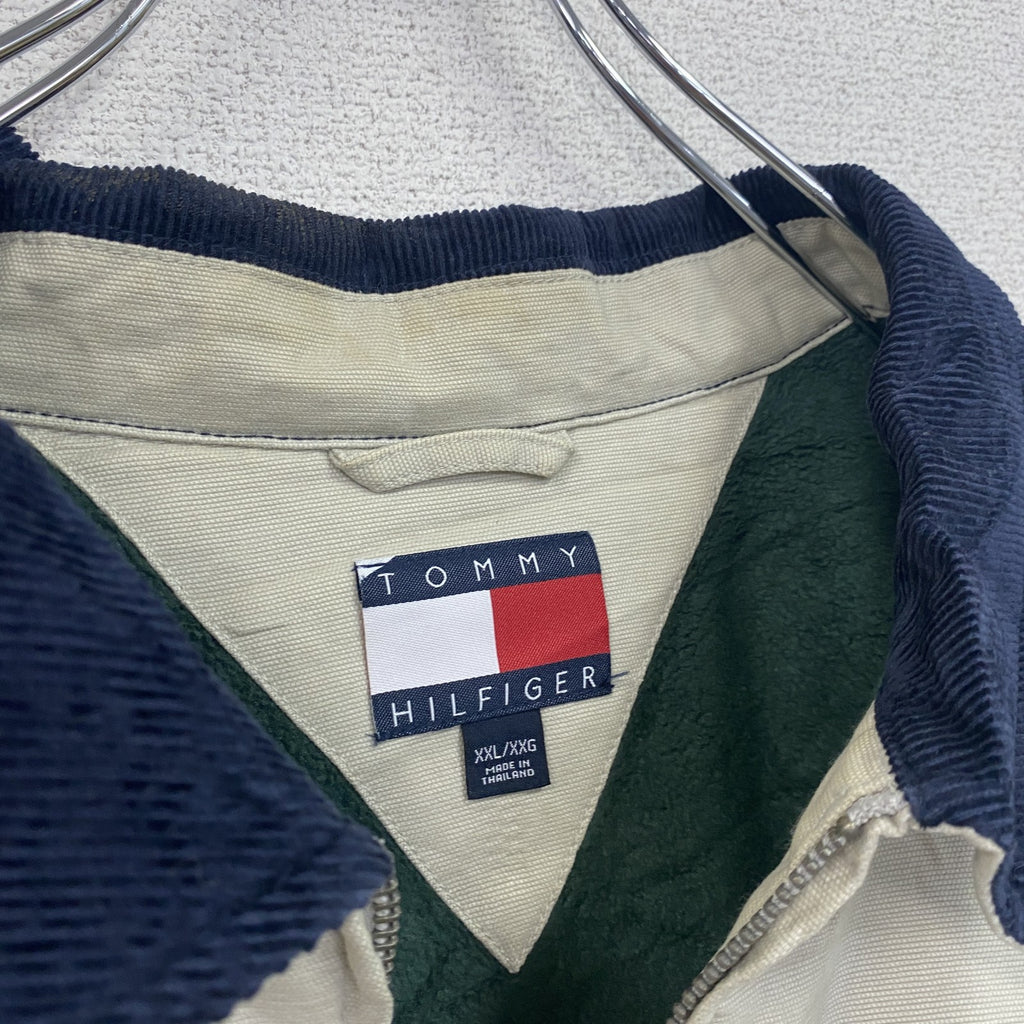 90s　TOMMY HILFIGER　トミーヒルフィガー　ブルゾン/スイングトップ　ヴィンテージ　ベージュ　XXLサイズ