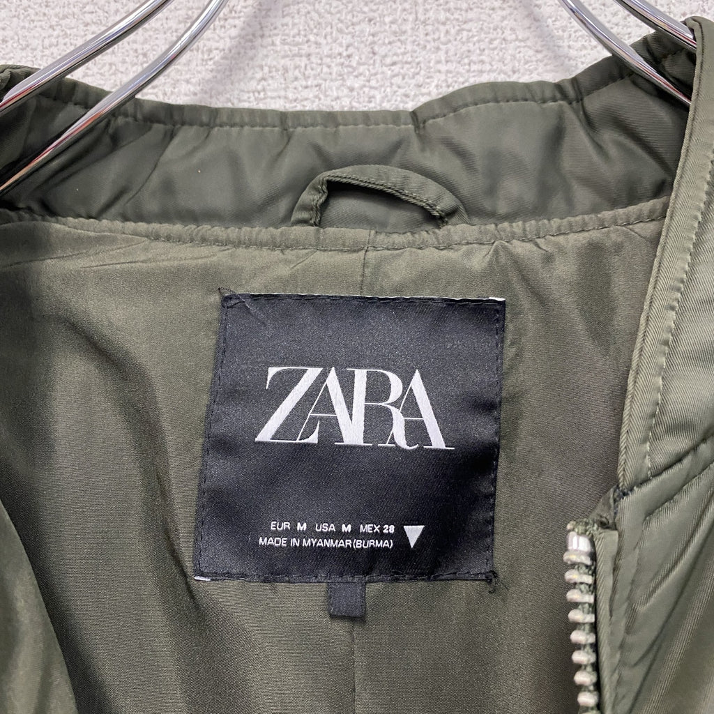 ZARA　ザラ　MA-1/ボンバージャケット　クロップド丈　カーキ　Mサイズ