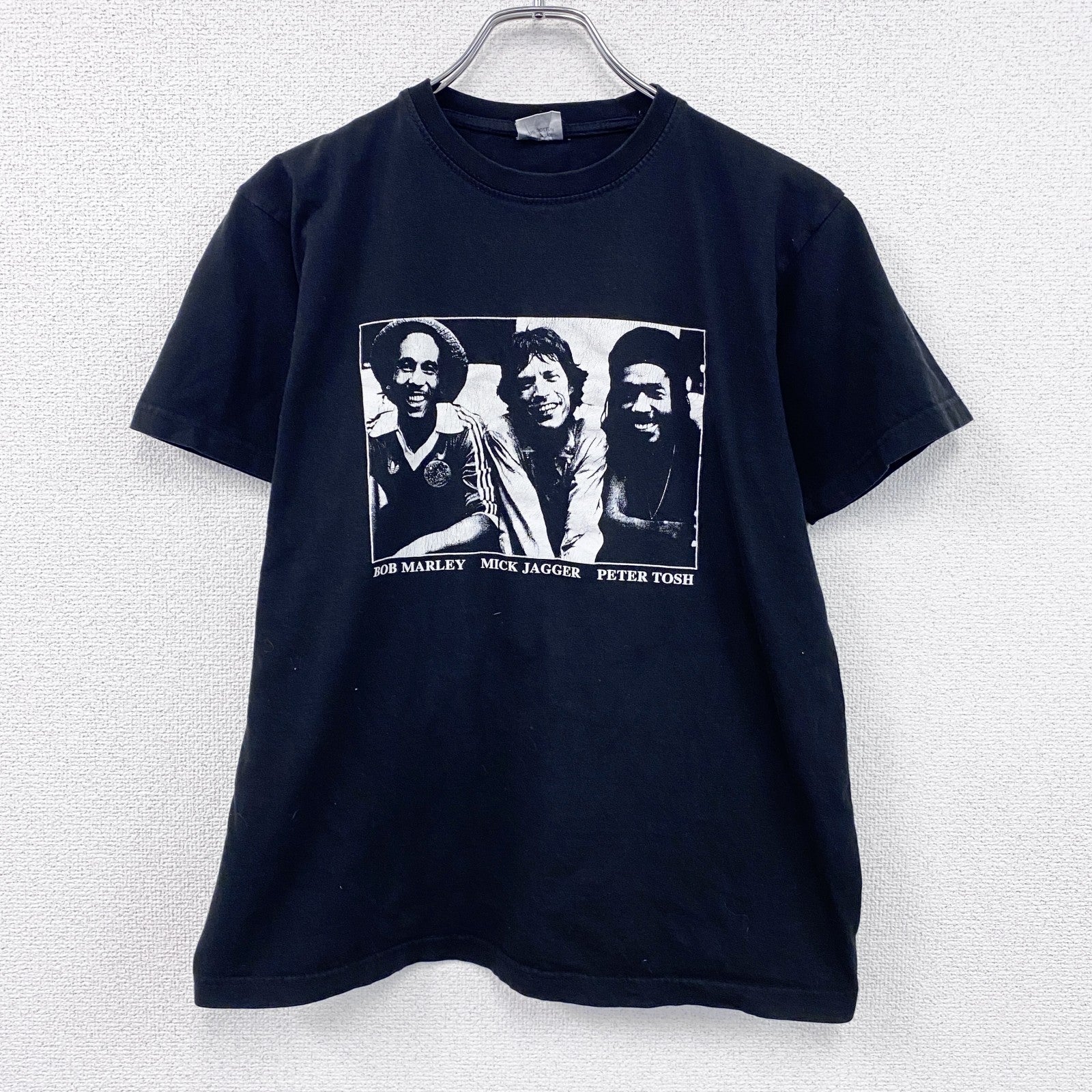 ADMA　ボブマーリー　ミックジャガー　ピータートッシュ　ローリングストーンズ　半袖Tシャツ　黒　ブラック　Mサイズ