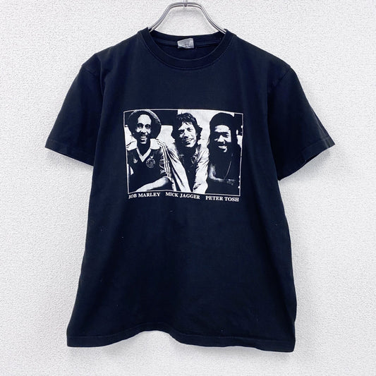 ADMA　ボブマーリー　ミックジャガー　ピータートッシュ　ローリングストーンズ　半袖Tシャツ　黒　ブラック　Mサイズ