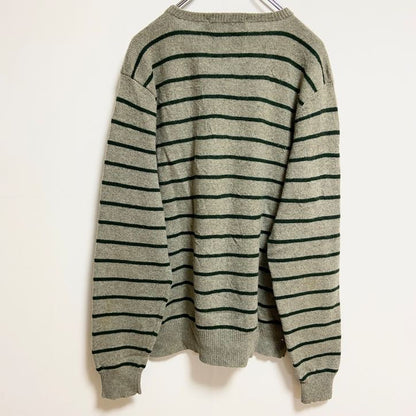 古着 used　PolobyRalphLauren　ポロバイラルフローレン　長袖ボーダー柄刺繍ニット　セーター　秋冬服　Lサイズ