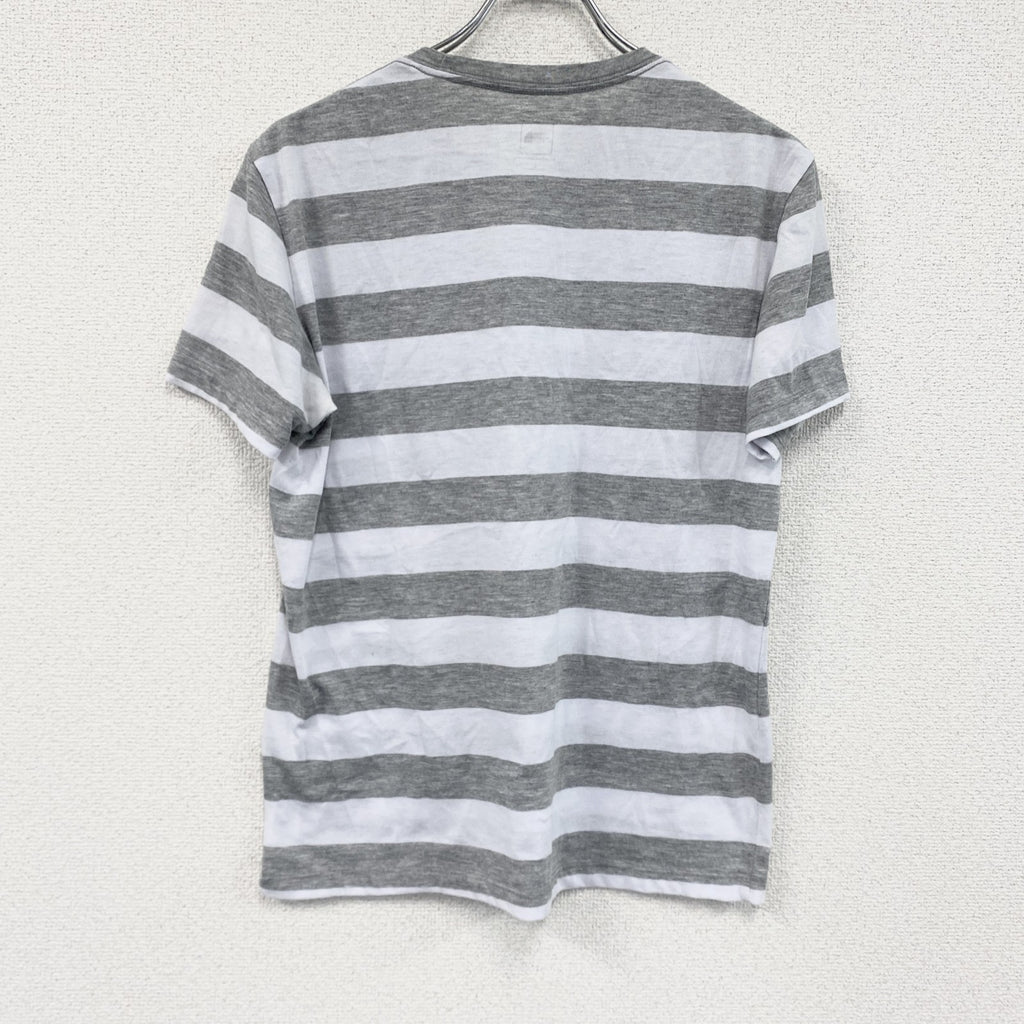 THE NORTH FACE　ザ・ノースフェイス　半袖ボーダーTシャツ　太ピッチ　灰色　グレー　Lサイズ