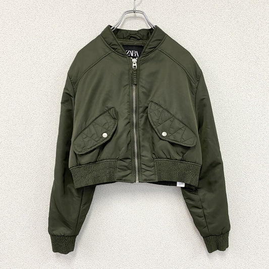 ZARA　ザラ　MA-1/ボンバージャケット　クロップド丈　カーキ　Mサイズ