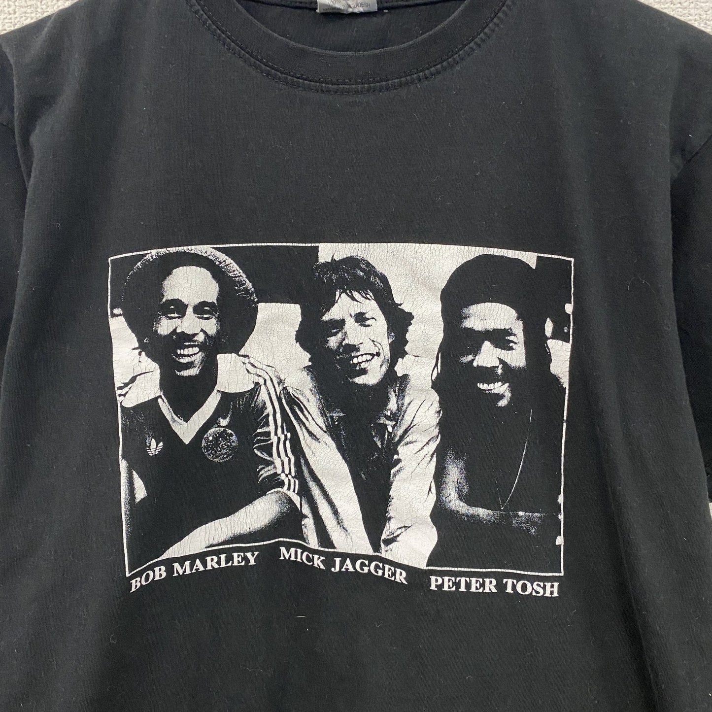 ADMA　ボブマーリー　ミックジャガー　ピータートッシュ　ローリングストーンズ　半袖Tシャツ　黒　ブラック　Mサイズ