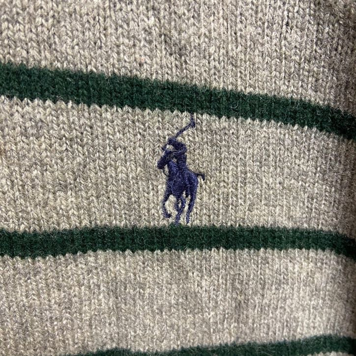 古着 used　PolobyRalphLauren　ポロバイラルフローレン　長袖ボーダー柄刺繍ニット　セーター　秋冬服　Lサイズ
