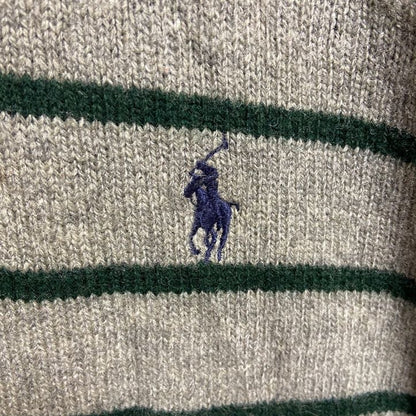 古着 used　PolobyRalphLauren　ポロバイラルフローレン　長袖ボーダー柄刺繍ニット　セーター　秋冬服　Lサイズ