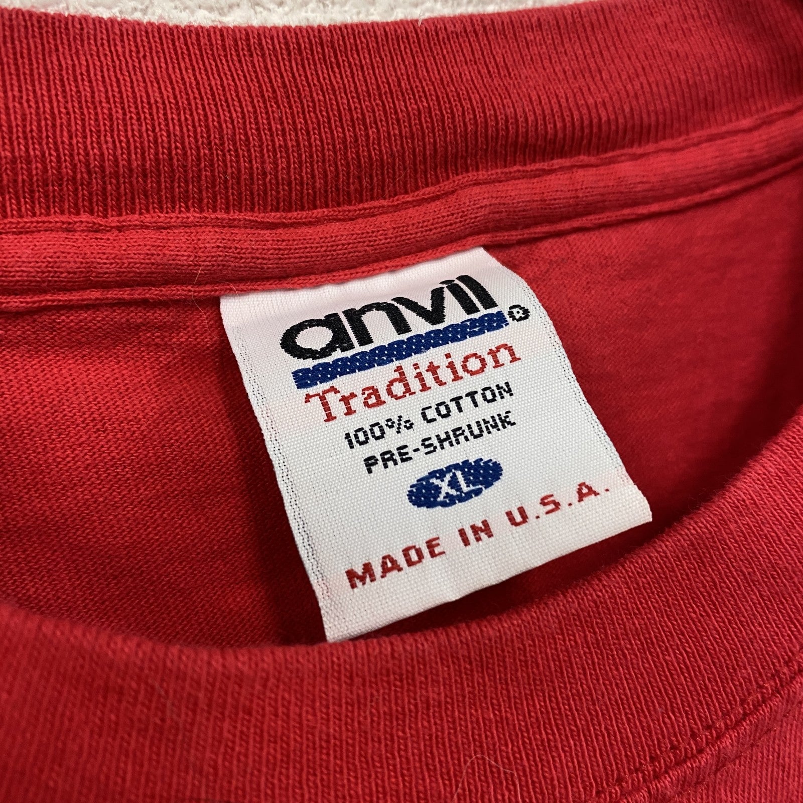 00s　anvil　半袖プリントTシャツ　ヴィンテージ　赤　レッド　XLサイズ