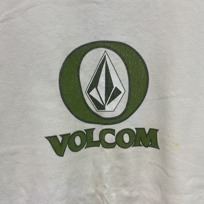～00s　VOLCOM　ボルコム　半袖プリントTシャツ　デカロゴ　ヴィンテージ　白　ホワイト　Lサイズ