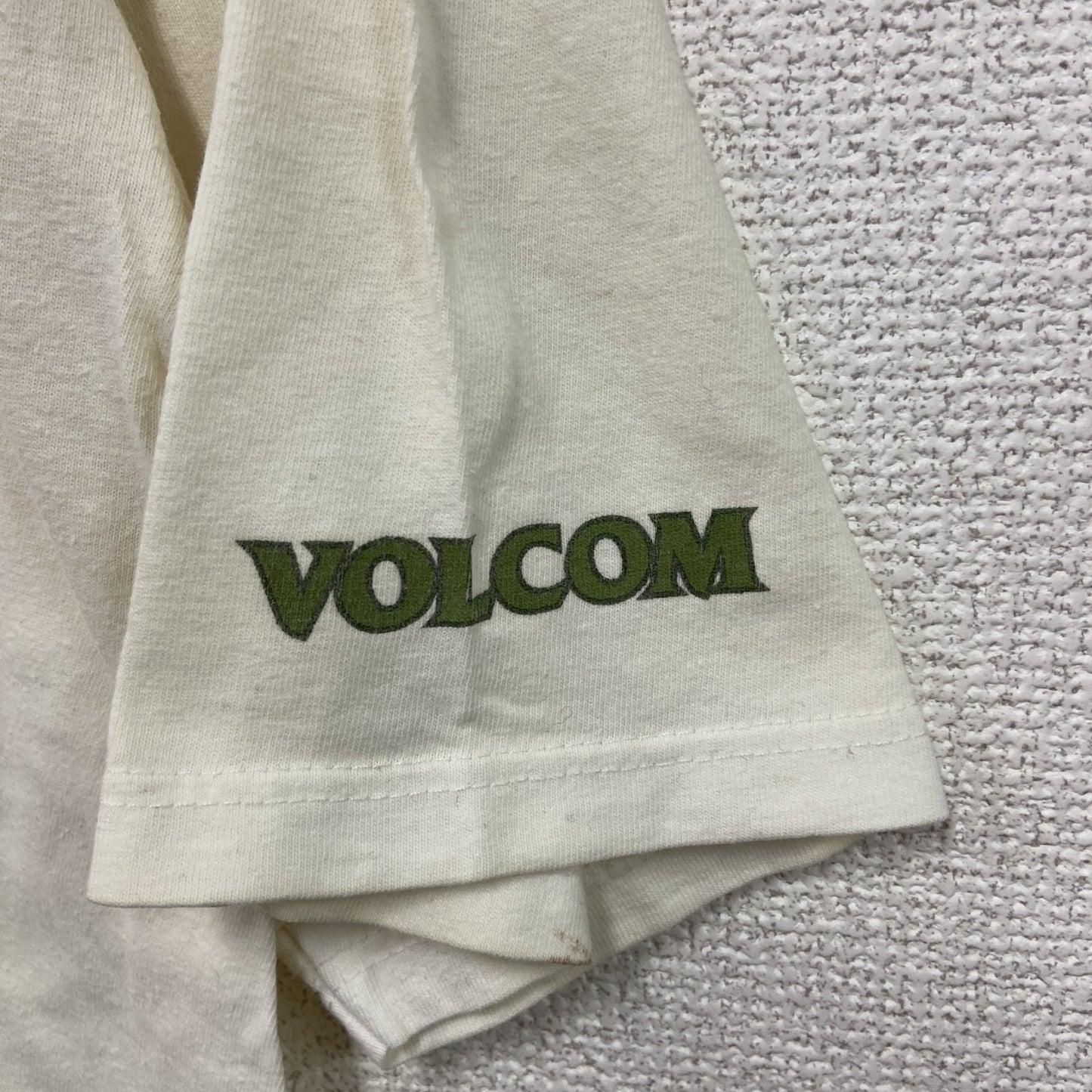 ～00s　VOLCOM　ボルコム　半袖プリントTシャツ　デカロゴ　ヴィンテージ　白　ホワイト　Lサイズ