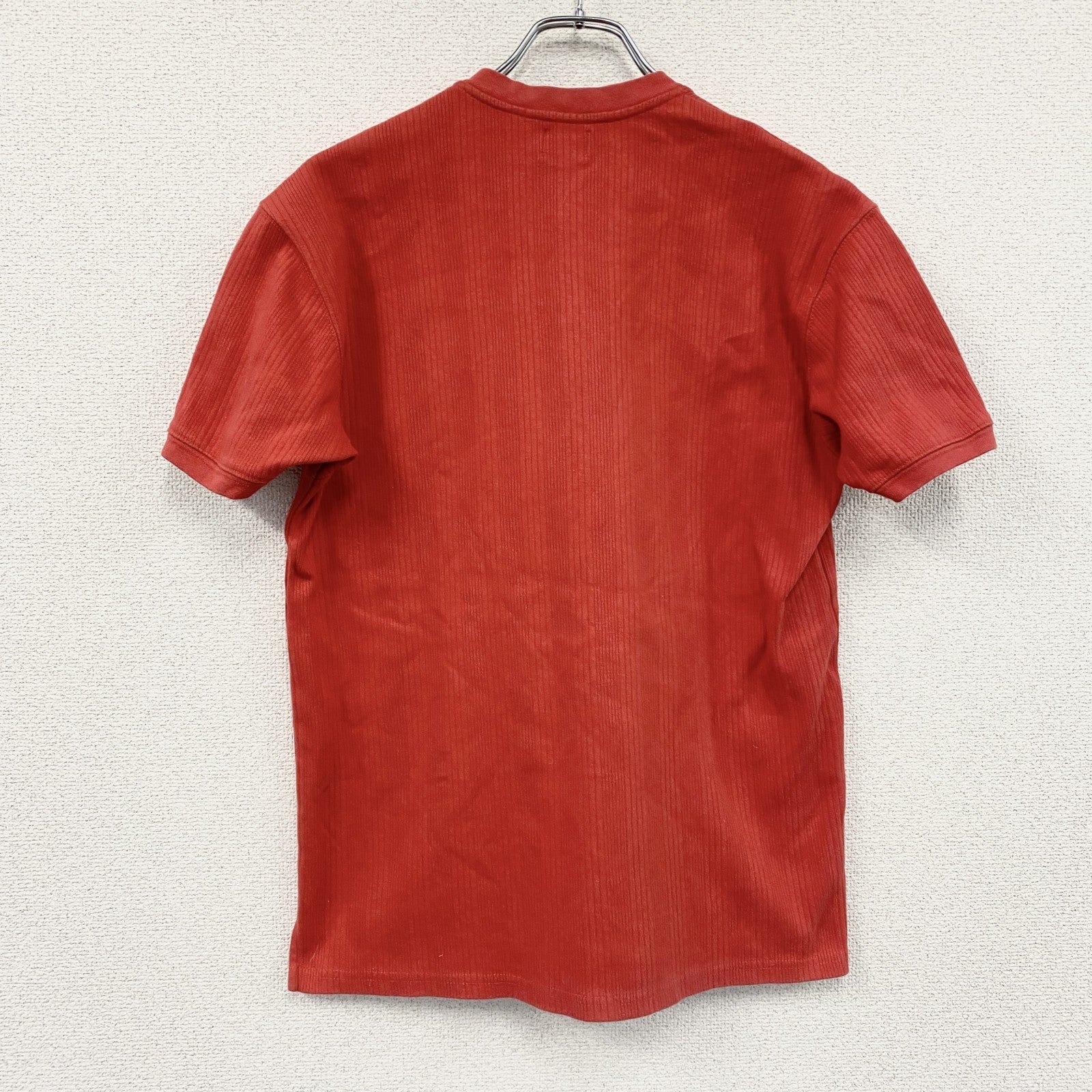 ～00s　Calvin Klein　カルバンクライン　VネックTシャツ　ヴィンテージ　刺繡ロゴ　レッド　Sサイズ