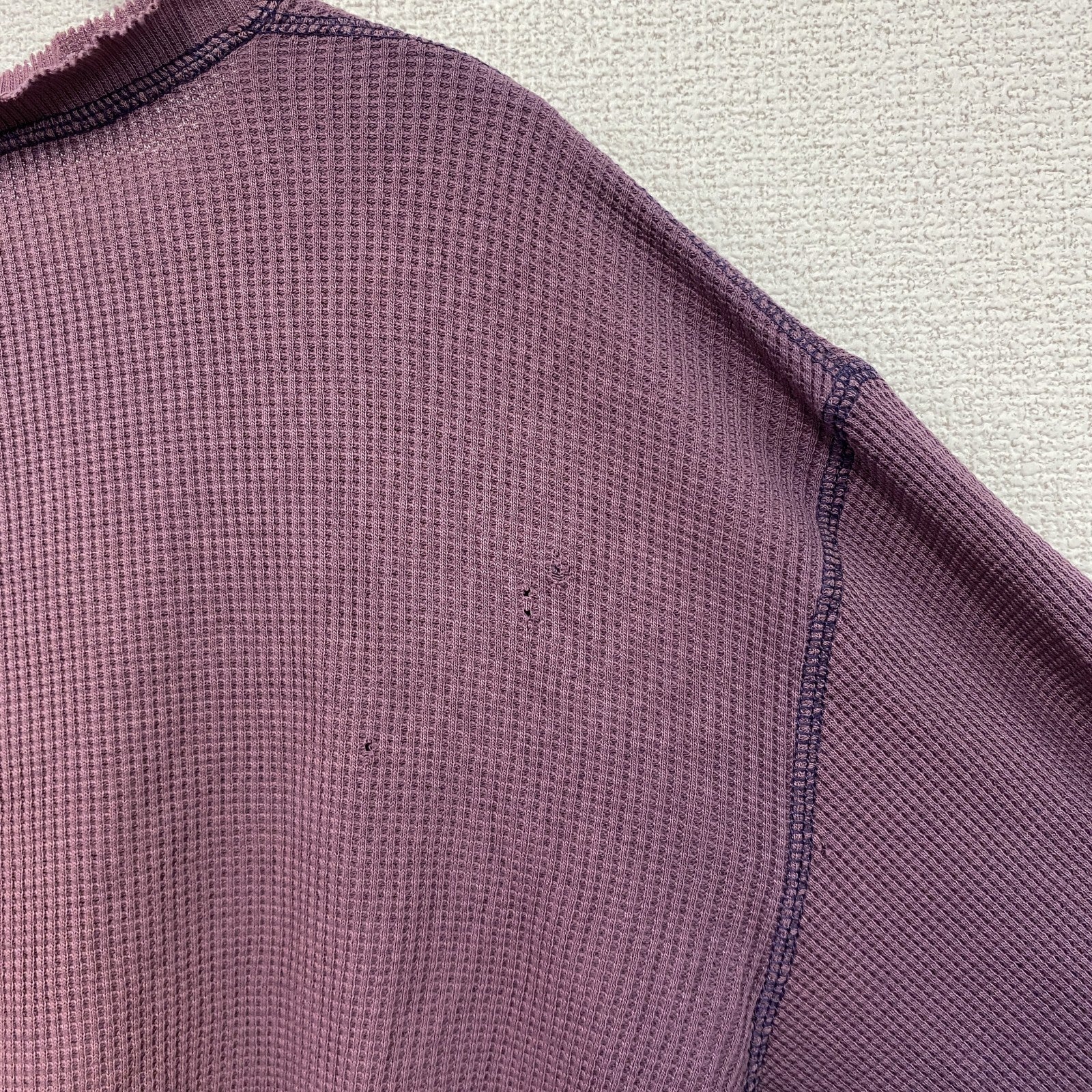 OLD UNIQLO　オールドユニクロ　長袖Tシャツ/ロンT　ワッフル　紫　パープル　Mサイズ　