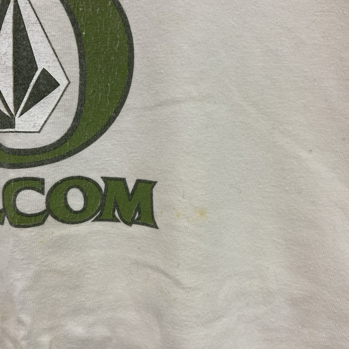 ～00s　VOLCOM　ボルコム　半袖プリントTシャツ　デカロゴ　ヴィンテージ　白　ホワイト　Lサイズ