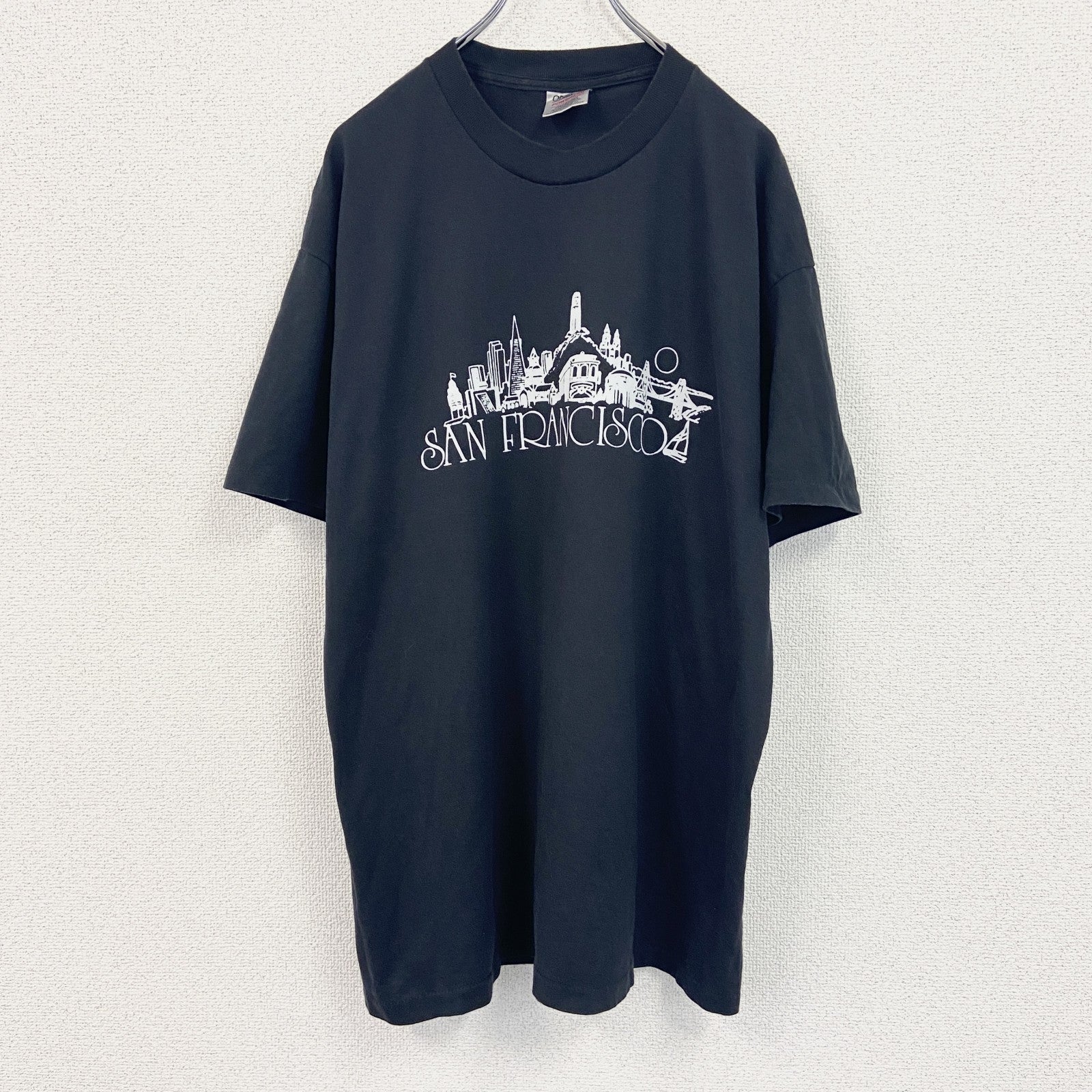 ～90s　ONEITA　半袖プリントTシャツ　ヴィンテージ　シングルステッチ　黒　ブラック　XLサイズ