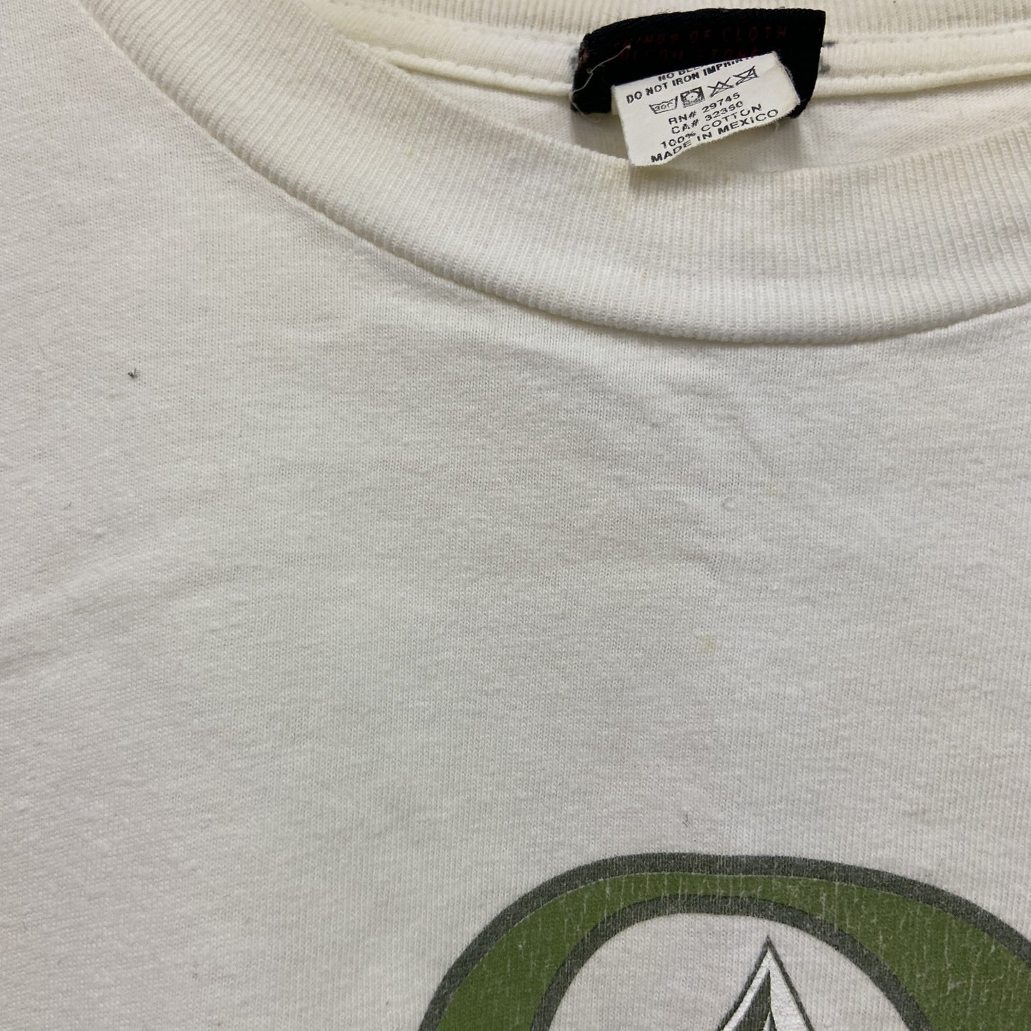 ～00s　VOLCOM　ボルコム　半袖プリントTシャツ　デカロゴ　ヴィンテージ　白　ホワイト　Lサイズ