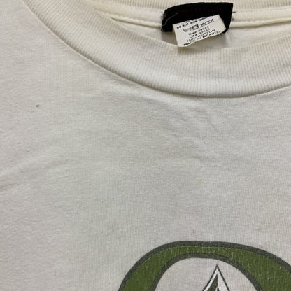 ～00s　VOLCOM　ボルコム　半袖プリントTシャツ　デカロゴ　ヴィンテージ　白　ホワイト　Lサイズ