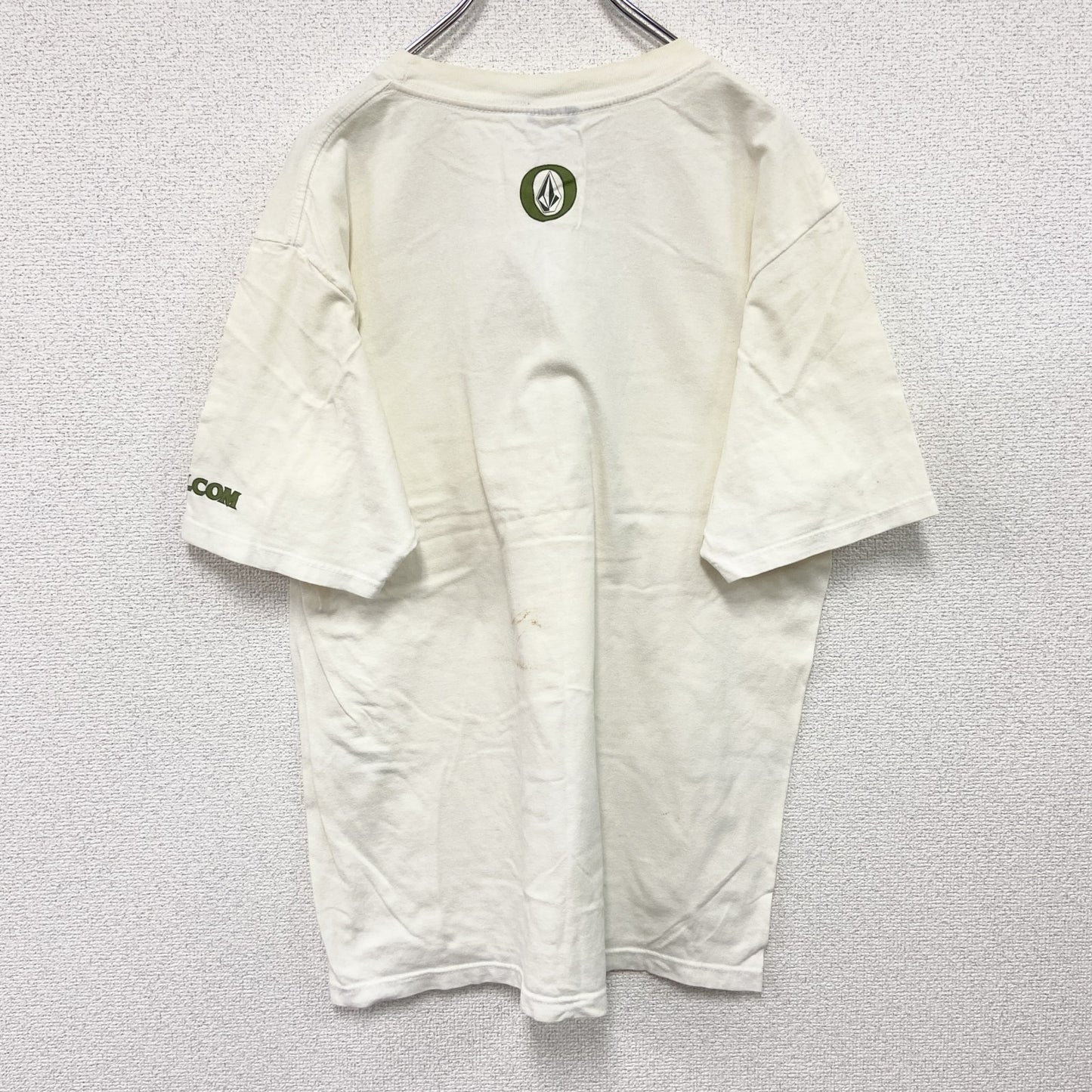 ～00s　VOLCOM　ボルコム　半袖プリントTシャツ　デカロゴ　ヴィンテージ　白　ホワイト　Lサイズ