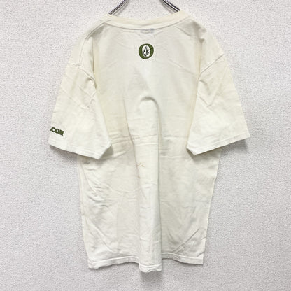 ～00s　VOLCOM　ボルコム　半袖プリントTシャツ　デカロゴ　ヴィンテージ　白　ホワイト　Lサイズ