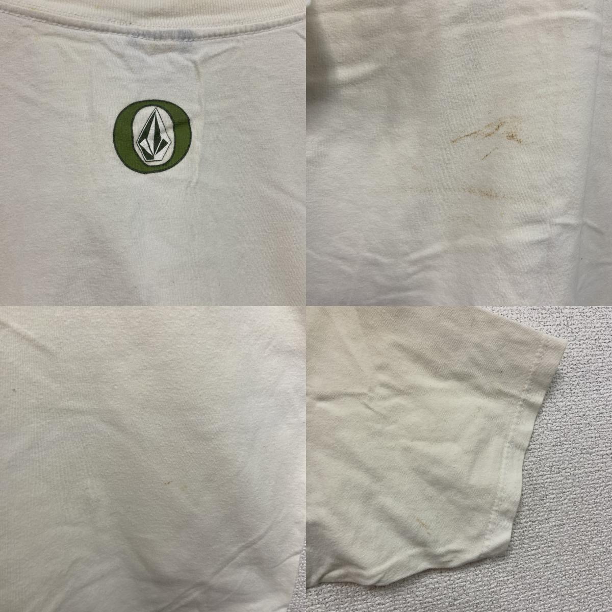 ～00s　VOLCOM　ボルコム　半袖プリントTシャツ　デカロゴ　ヴィンテージ　白　ホワイト　Lサイズ