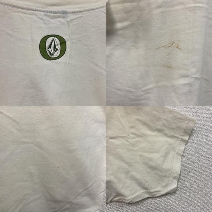 ～00s　VOLCOM　ボルコム　半袖プリントTシャツ　デカロゴ　ヴィンテージ　白　ホワイト　Lサイズ