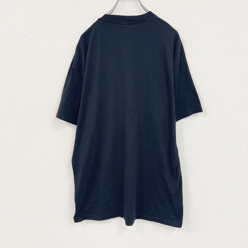 ～90s　ONEITA　半袖プリントTシャツ　ヴィンテージ　シングルステッチ　黒　ブラック　XLサイズ