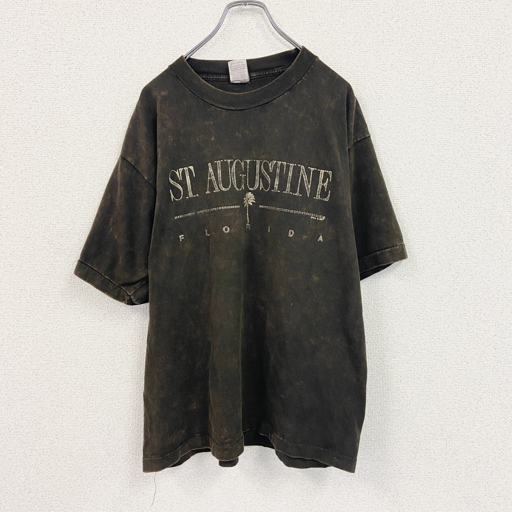 90s　LYNN＆ME　半袖プリントTシャツ　ヴィンテージ　シングルステッチ　茶色　ブラウン　XLサイズ