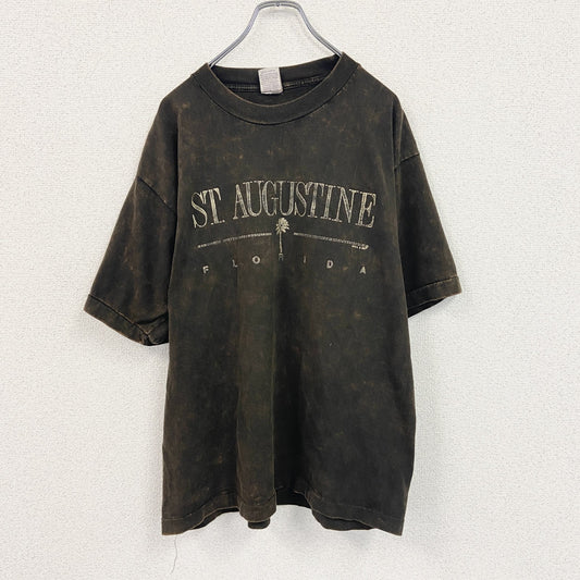 90s　LYNN＆ME　半袖プリントTシャツ　ヴィンテージ　シングルステッチ　茶色　ブラウン　XLサイズ