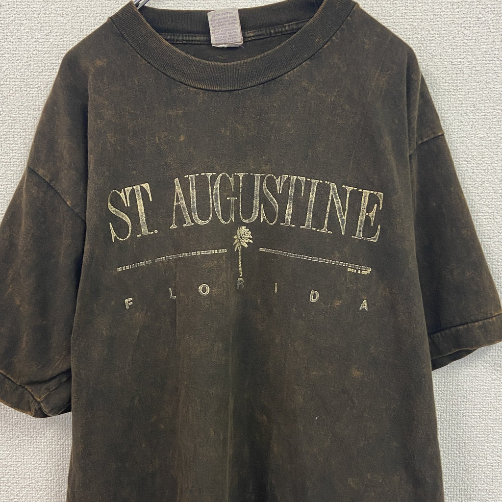 90s　LYNN＆ME　半袖プリントTシャツ　ヴィンテージ　シングルステッチ　茶色　ブラウン　XLサイズ
