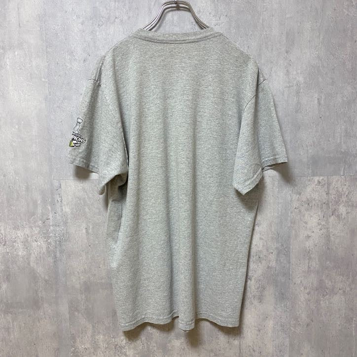 古着 used　NHL シカゴブラックホークス　アイスホッケー　半袖オフィシャルプリントTシャツ　スポーツ　グレー　Lサイズ