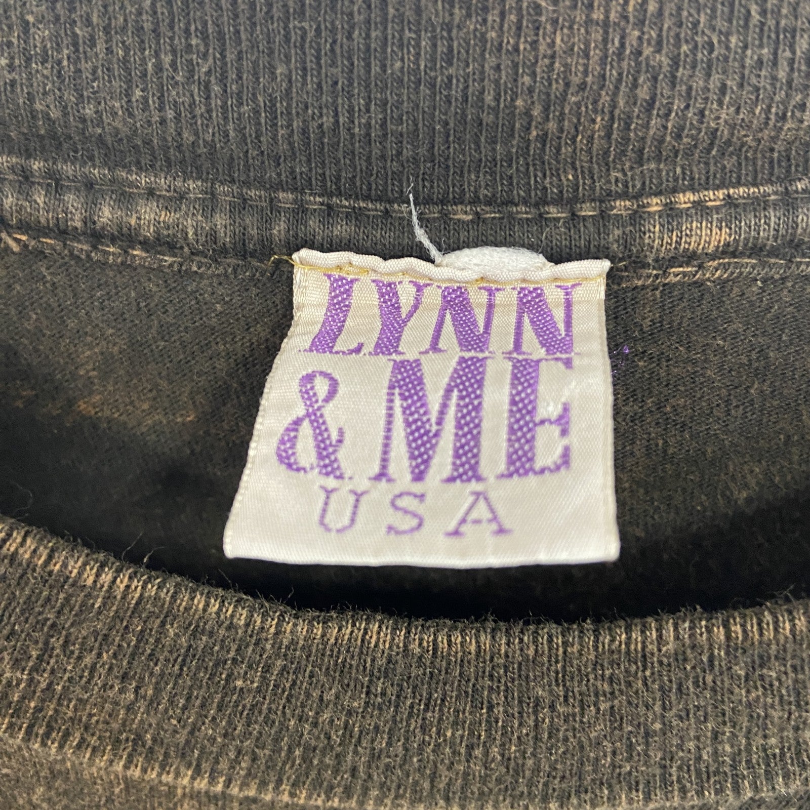90s　LYNN＆ME　半袖プリントTシャツ　ヴィンテージ　シングルステッチ　茶色　ブラウン　XLサイズ