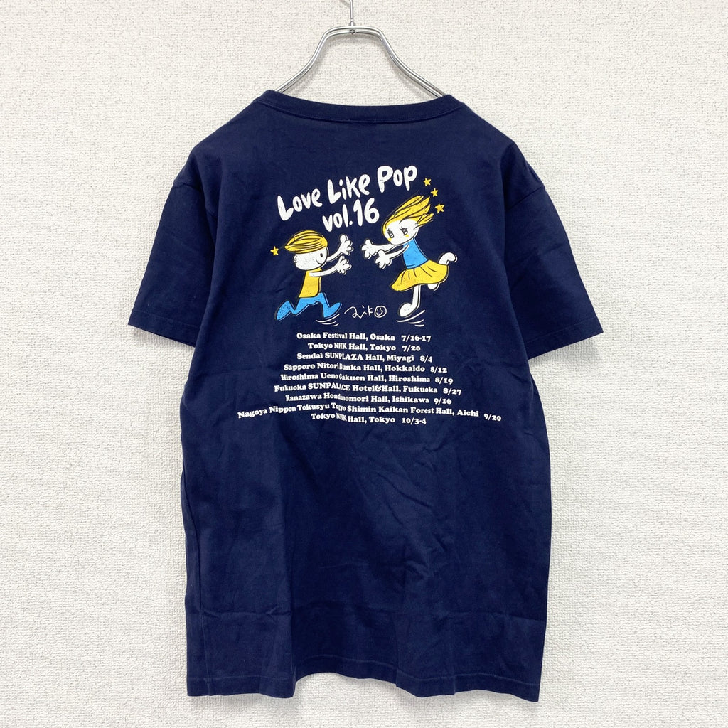 aiko　アイコ　半袖プリントシンガーTシャツ　ライブT　15周年　6連プリント　紺　ネイビー　デカサイズ