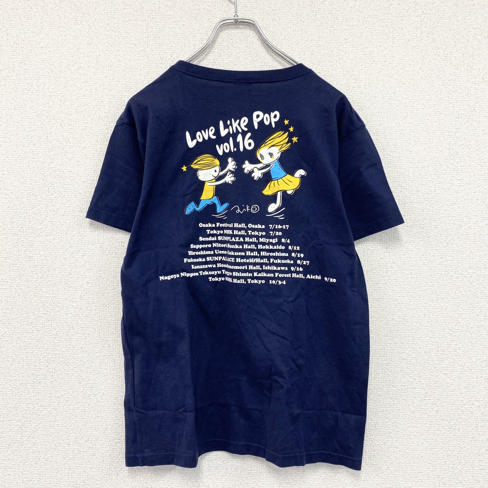 aiko　アイコ　半袖プリントシンガーTシャツ　ライブT　15周年　6連プリント　紺　ネイビー　デカサイズ