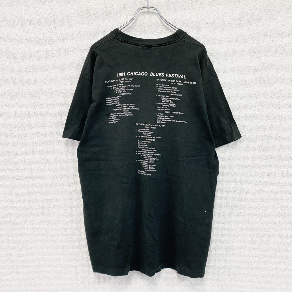 FRUIT OF THE LOOM　フルーツオブザルーム　半袖プリントTシャツ　シングルステッチ　黒　ブラック　XLサイズ