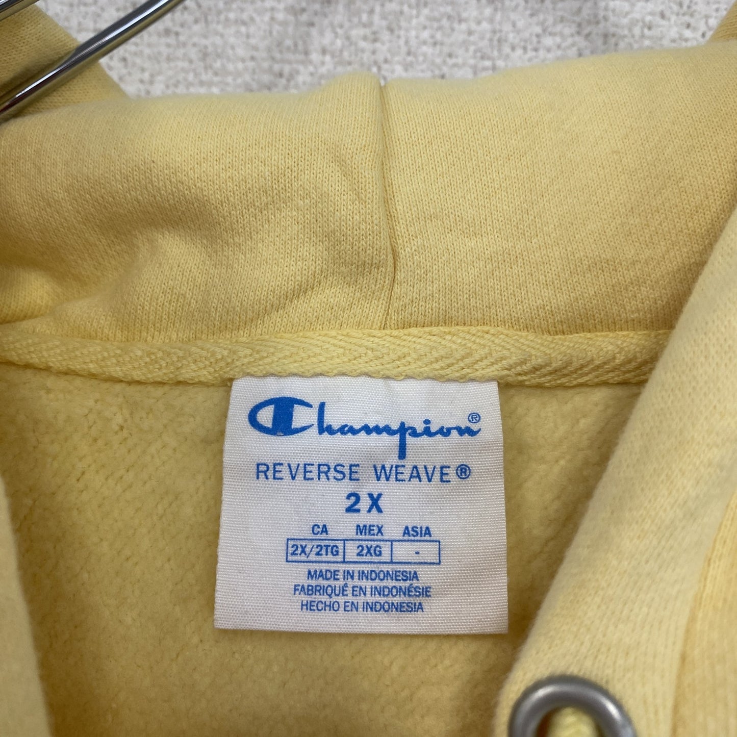 Champion　チャンピオン　リバースウィーブ　スウェットパーカー/フーディー　黄色　イエロー　2Xサイズ