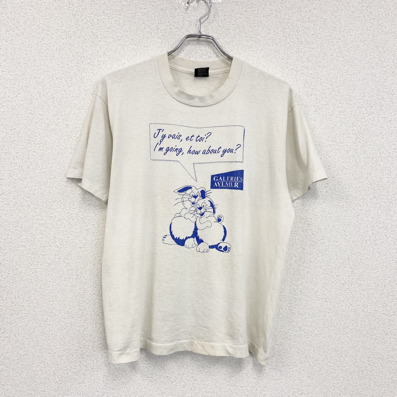 80s～　FRUIT OF LOOM　半袖プリントTシャツ　ヴィンテージ　シングルステッチ　白　ホワイト　Lサイズ