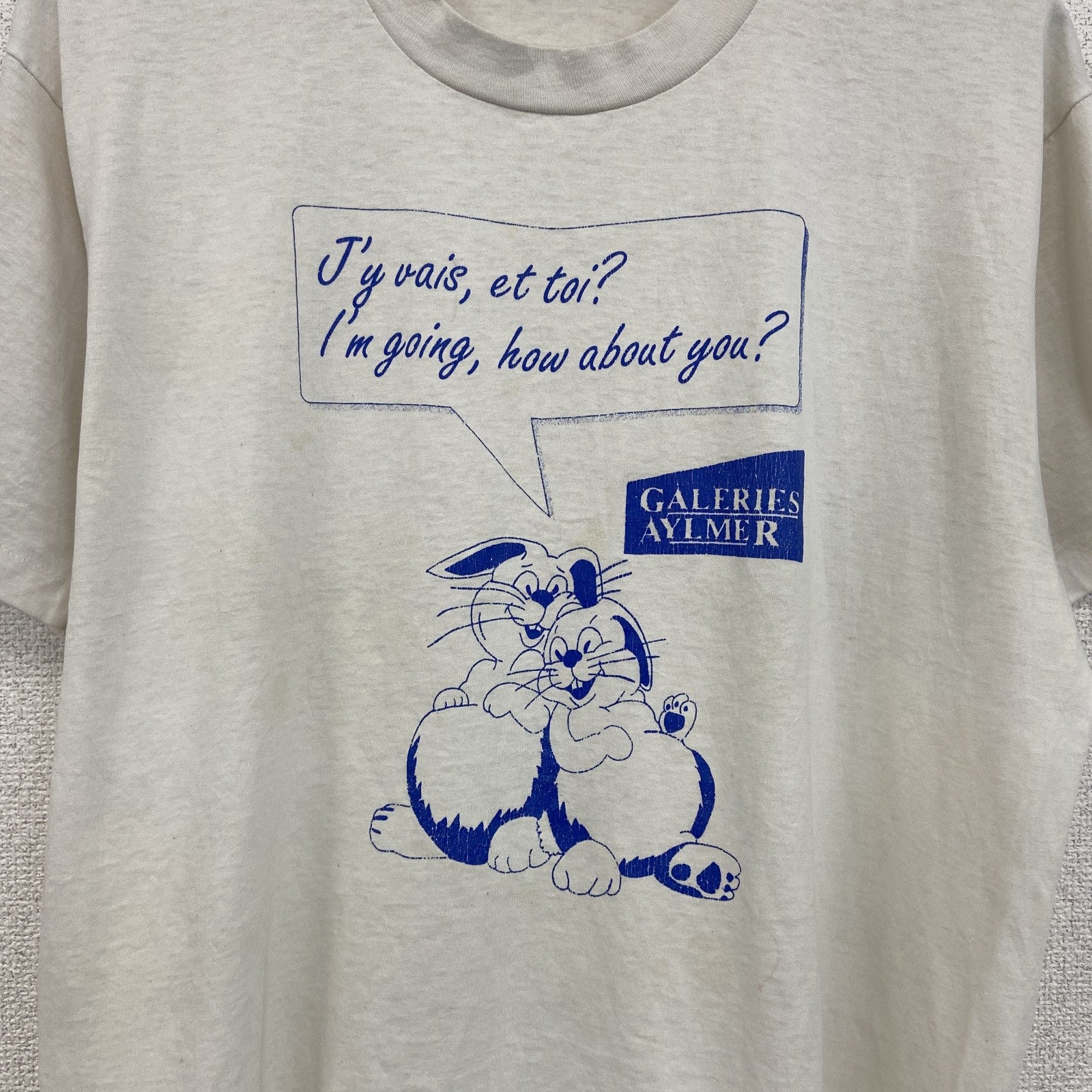 80s～　FRUIT OF LOOM　半袖プリントTシャツ　ヴィンテージ　シングルステッチ　白　ホワイト　Lサイズ