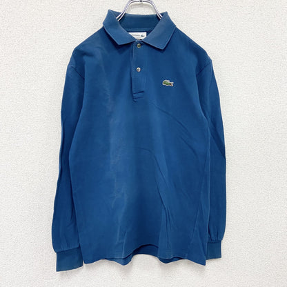 LACOSTE　ラコステ　長袖ポロシャツ　刺繍ロゴ　紺　ネイビー　Sサイズ