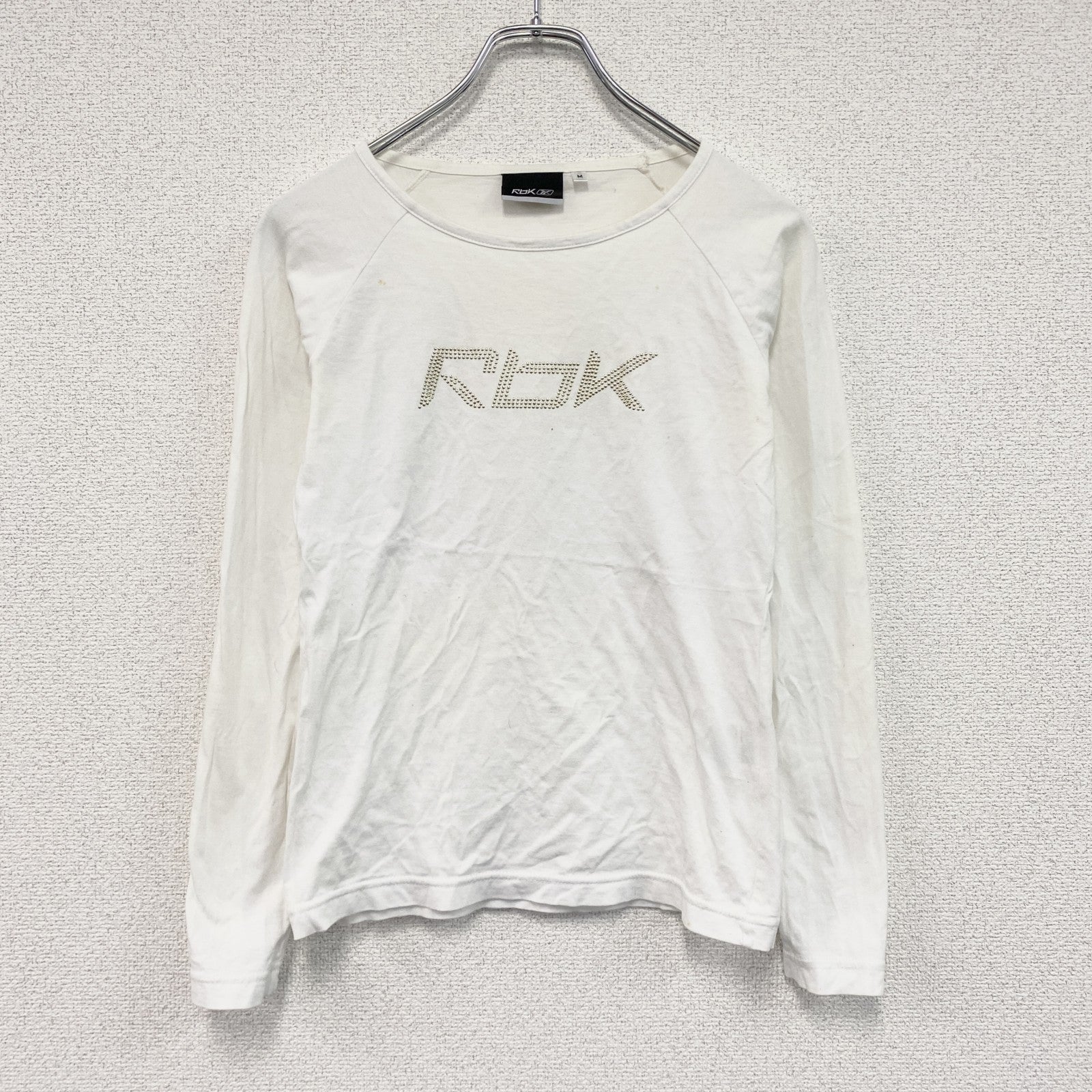 Reebok　リーボック　長袖Tシャツ/ロンT　白　ホワイト　Mサイズ