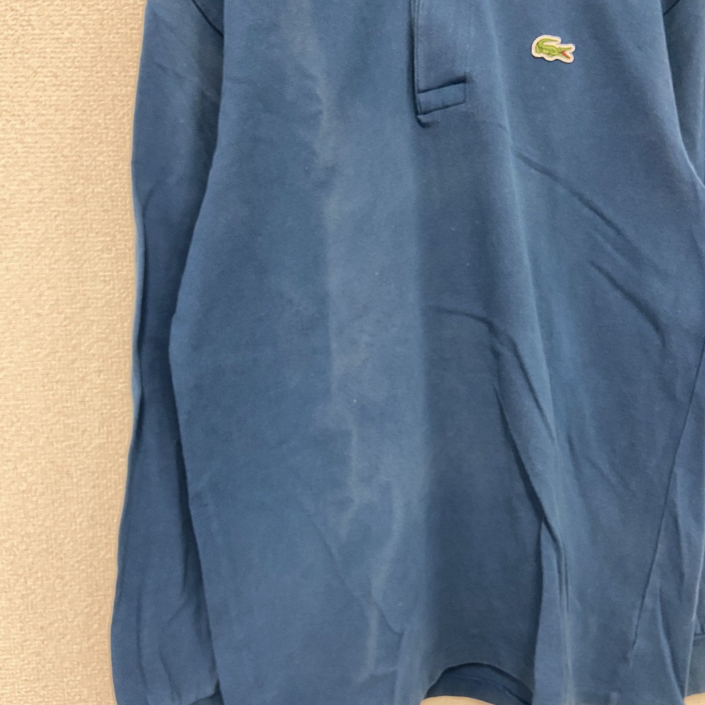 LACOSTE　ラコステ　長袖ポロシャツ　刺繍ロゴ　紺　ネイビー　Sサイズ