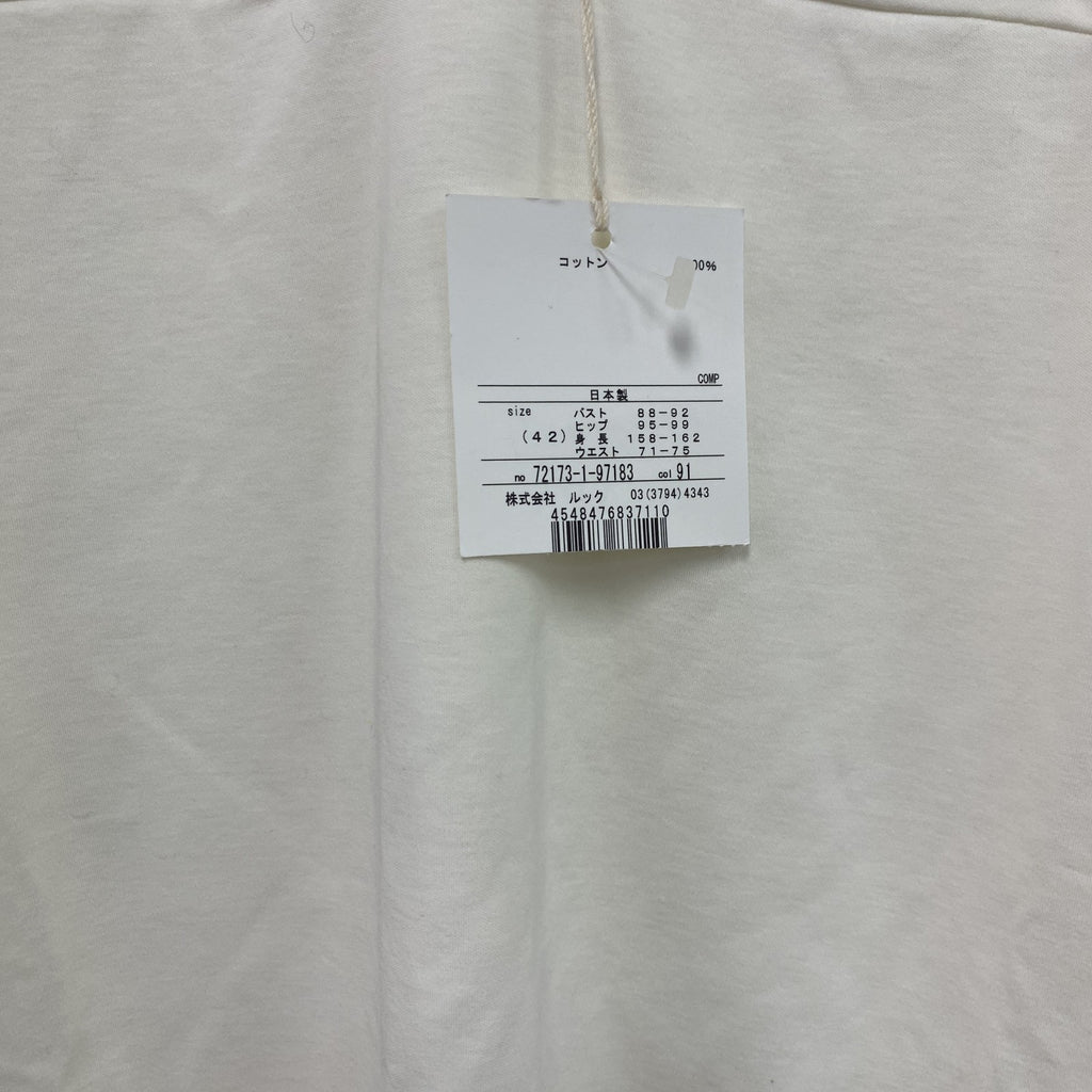 SCAPA　スキャパ　フロントリボン半袖Tシャツ　デッドストック　アイボリー　42サイズ