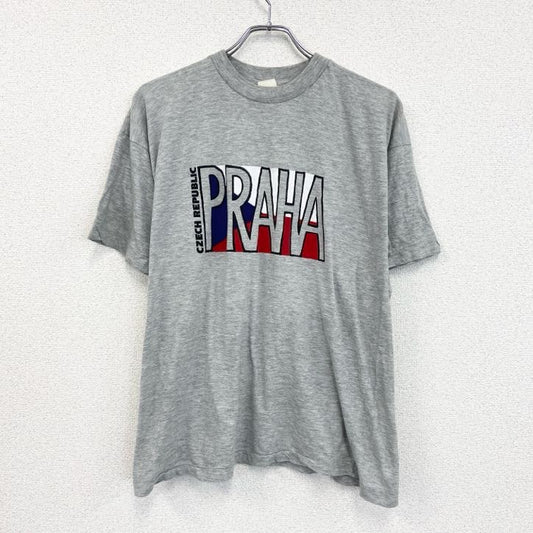 ～90s　半袖プリントTシャツ　ヴィンテージ　シングルステッチ　グレー　