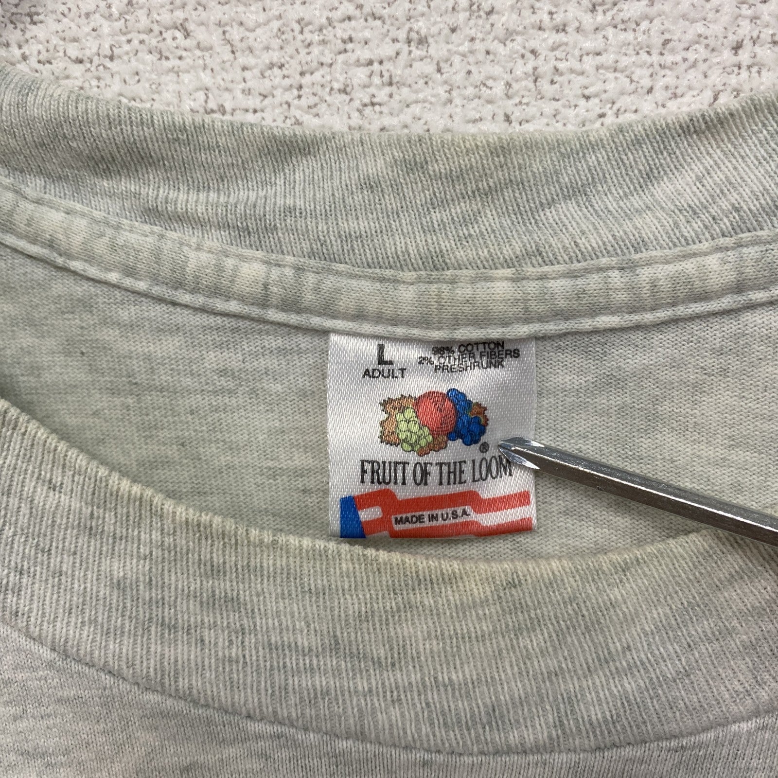 FRUIT OF THE LOOM　黒澤フィルムスタジオ　半袖プリントTシャツ　シングルステッチ　グレー　Lサイズ　