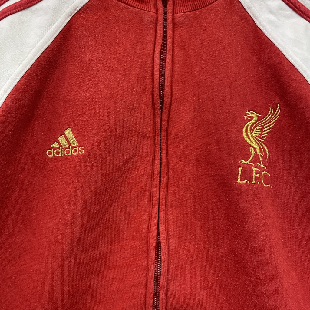 00s　adidas　アディダス　L.F.C　リヴァプールFC　トラックジャケット/ジャージ　パフォーマンスロゴ　ヴィンテージ　赤　レッド　Mサイズ