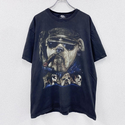 METAL ROCK　メタルロック　半袖Tシャツ　アニマルT　ブルドッグ　葉巻　黒　ブラック　XLサイズ