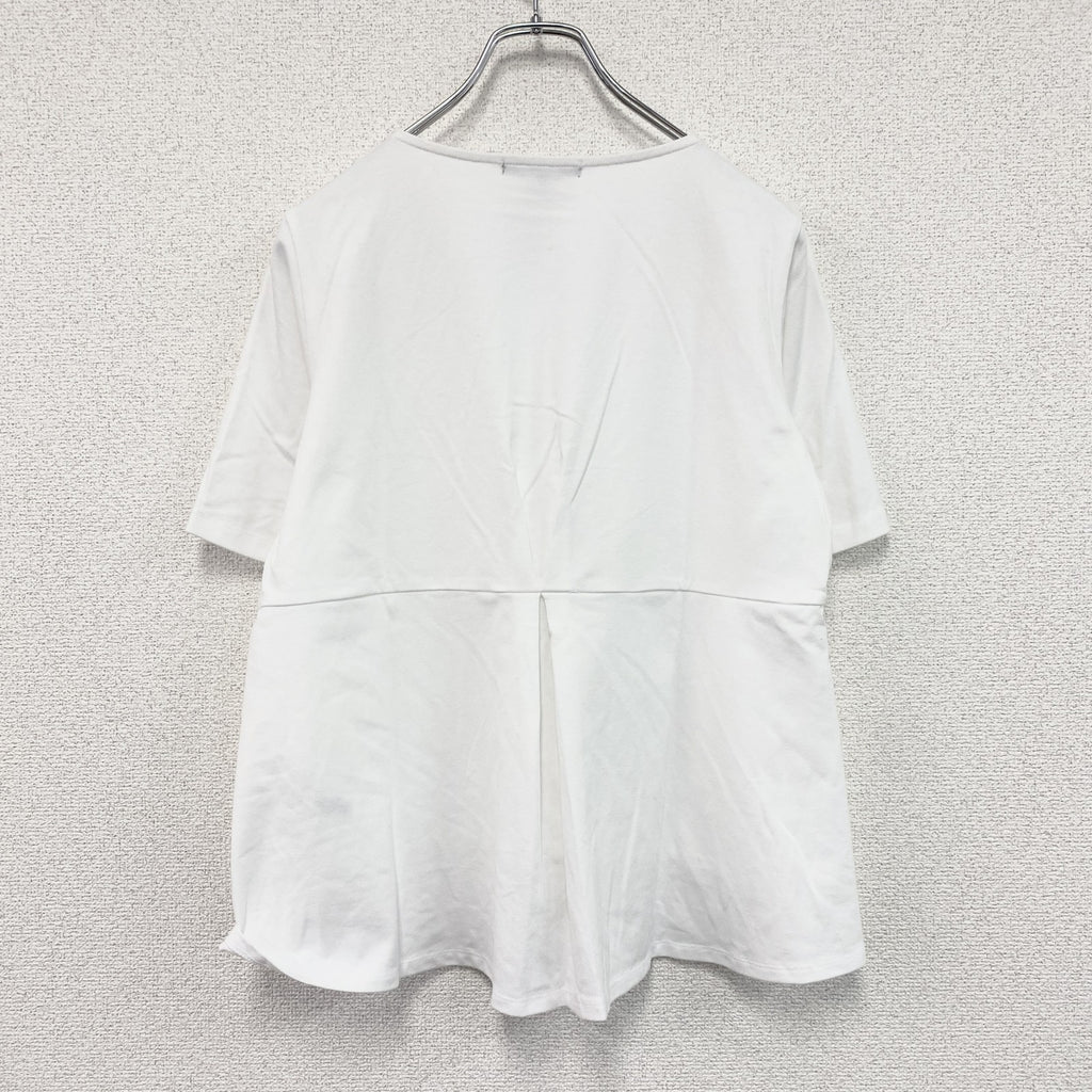 esche　エッシュ　フロントレース異素材ドッキング半袖Tシャツ　デッドストック　白　ホワイト　42サイズ